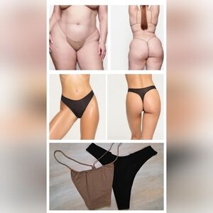 2pcs NWOT SKIMS JELLY SHEER DIPPED THONG/ ONYX/Micro Cording Dip String Thong 4X